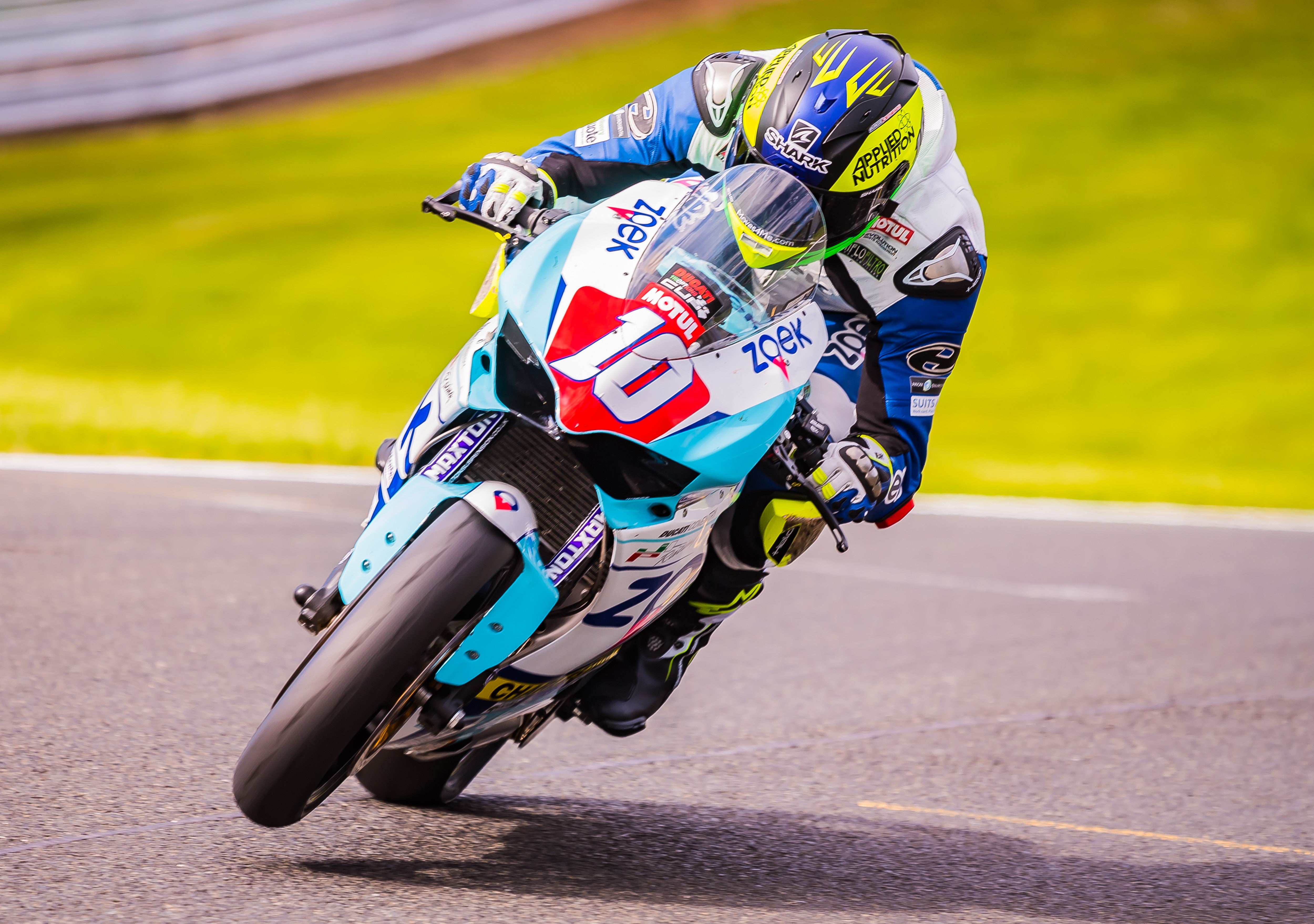 Motorcycle rider on track day